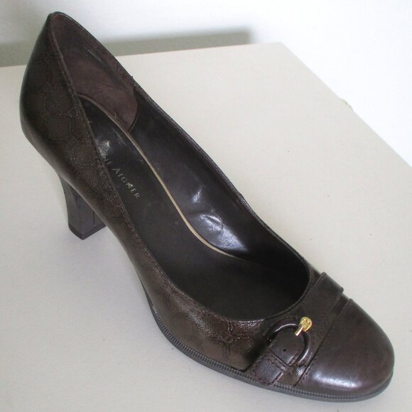 Etienne Aigner Womens Brown Leather Pump w/3" Heel - Size 9M - Picture 2 of 10